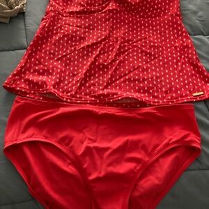 Red size 14 Liz Claiborne bathing suit